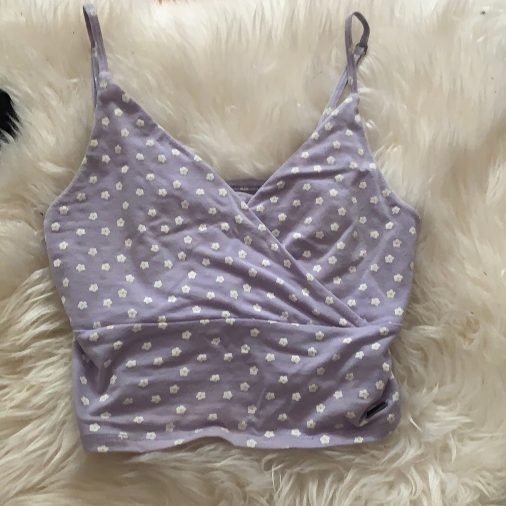 cute floral pattern lavender tank top